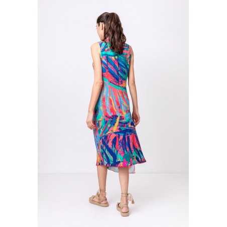 Ivko Wickelkleid mit tropischem Print 211543 Pink