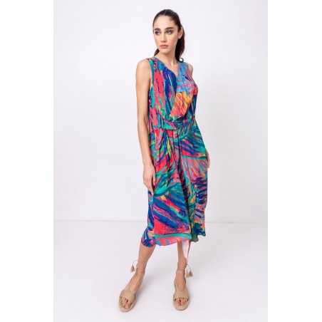 Ivko Wickelkleid mit tropischem Print 211543 Pink