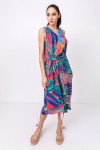 Ivko Wickelkleid mit tropischem Print 211543 Pink