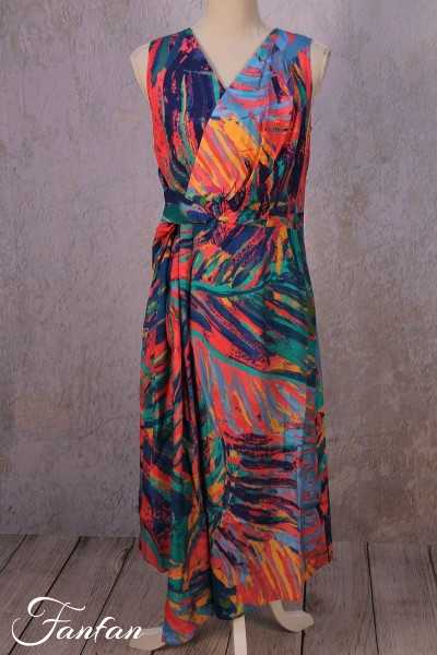 Ivko Wickelkleid mit tropischem Print 211543 Pink