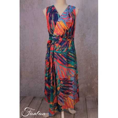 Ivko Wickelkleid mit tropischem Print 211543 Pink