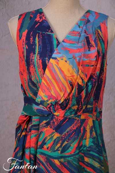 Ivko Wickelkleid mit tropischem Print 211543 Pink