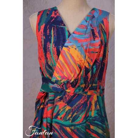 Ivko Wickelkleid mit tropischem Print 211543 Pink