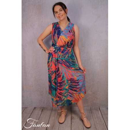 Ivko Wickelkleid mit tropischem Print 211543 Pink