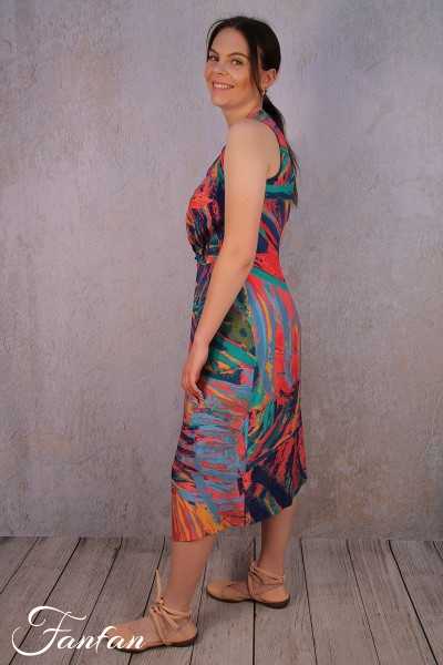 Ivko Wickelkleid mit tropischem Print 211543 Pink