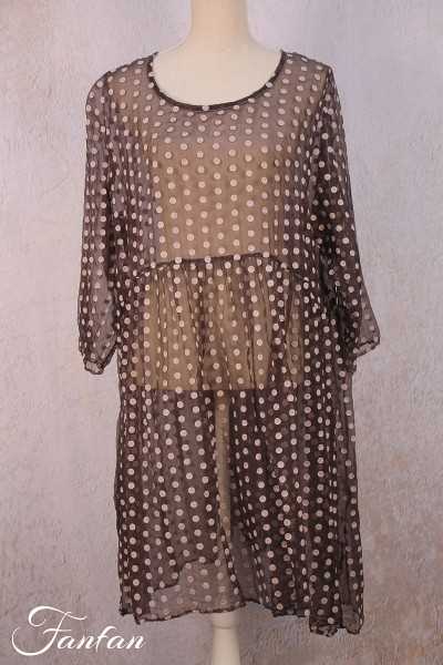 Privatsachen Hauptung silk dress with dots Teddy