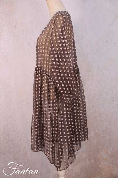 Privatsachen Hauptung silk dress with dots Teddy