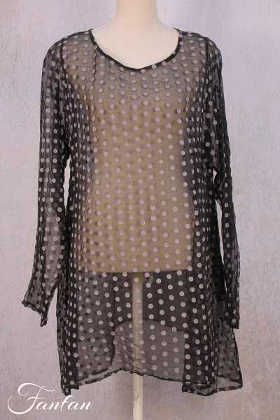 Privatsachen Tunic Fahrung in silk with dots Versteck