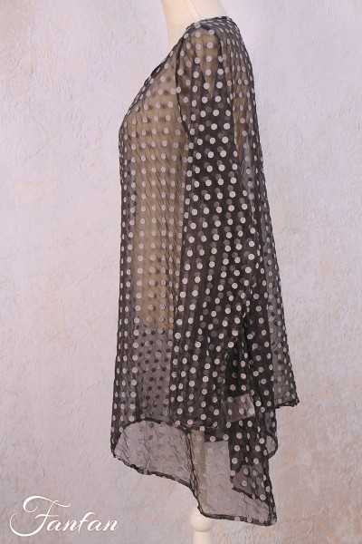 Privatsachen Tunic Fahrung in silk with dots Versteck