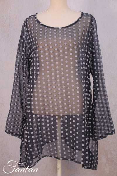 Privatsachen Tunic Fahrung in silk with dots Tag