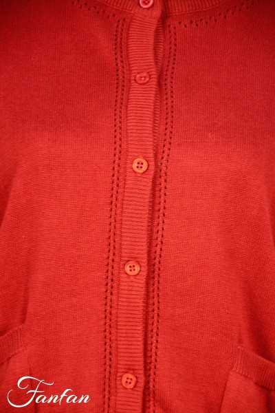 Orientique Natrally Cardigan rouge 11362 Rose wood