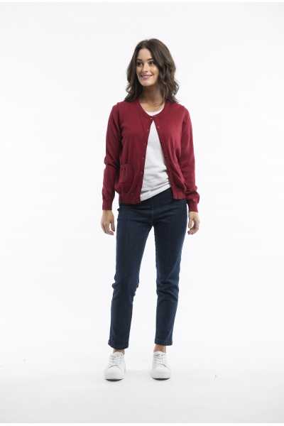 Orientique Natrally Cardigan rouge 11362 Rose wood