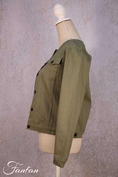 Orientique Naturally Cotton jacket 22708 olive green