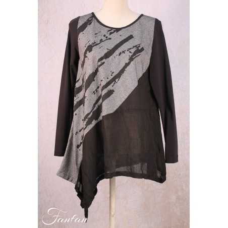 Mara Gibbucci Top gris à imprimé 52-79