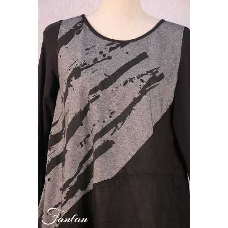 Mara Gibbucci Top gris à imprimé 52-79