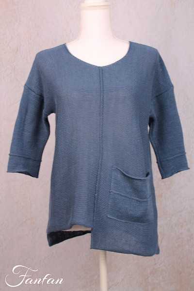 Grizas Pull en Lin bleu 62053-BL172