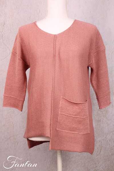 Grizas Pull en lin rose 62053-BL155