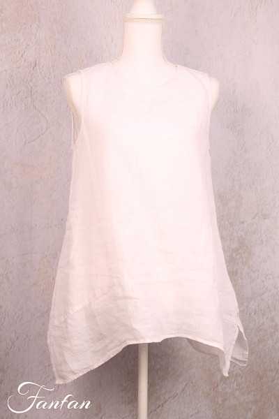 Elemente Clemente Top Kumasi white linen