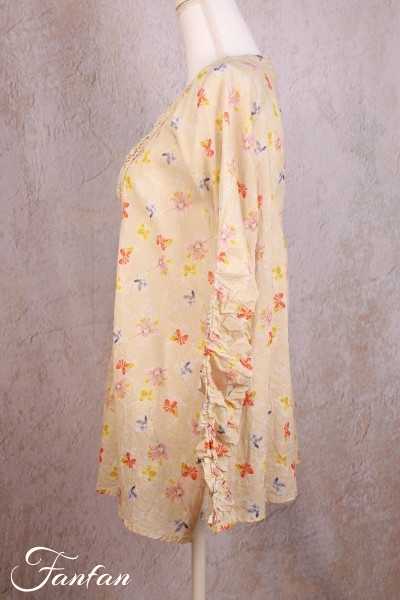Ewa I Walla Blouse 44821 Voile Yellow Flower