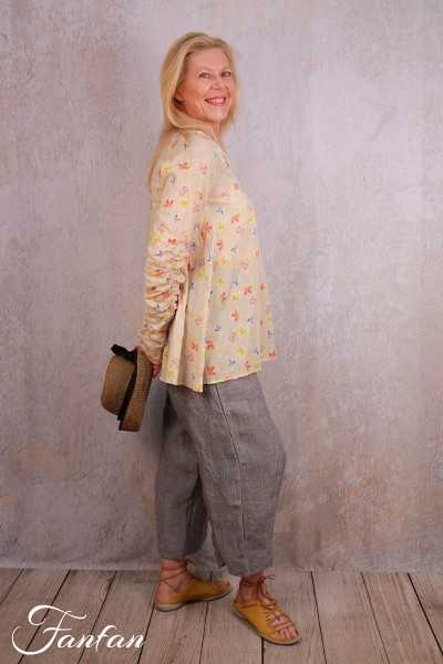 Ewa I Walla Blouse 44821 Voile Yellow Flower