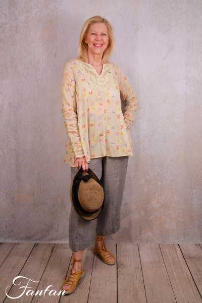 Ewa I Walla Blouse 44821 Voile Yellow Flower