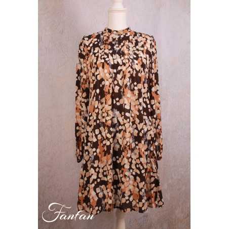 Ivko Kleid mit Pünktchenmuster 222744 Almond