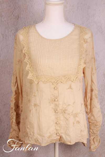 Ewa I Walla Blouse 44872 Embroidered Ivory