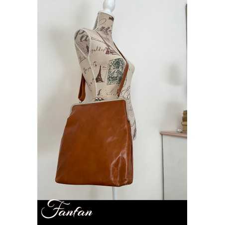 Volker Lang Grand sac à main EFFI à fermoir Clic Clac Vintage Whiskey