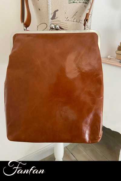 Volker Lang Grand sac à main EFFI à fermoir Clic Clac Vintage Whiskey