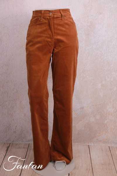 Ivko Hose mit hoher Taille aus Cord 222474 Tabac