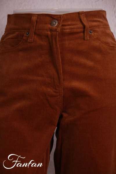 Ivko Hose mit hoher Taille aus Cord 222474 Tabac