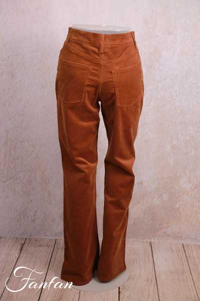 Ivko Hose mit hoher Taille aus Cord 222474 Tabac