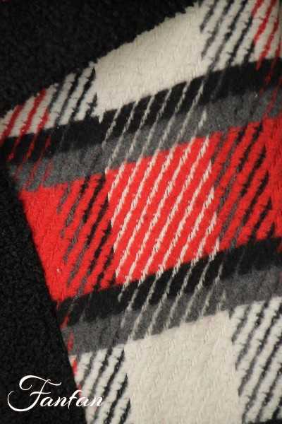 Alain Murati Manteau à carreaux noir et rouge W23-7890GD