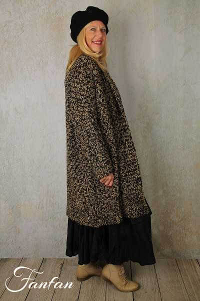 Alembika Veste noir et caramel AJ122