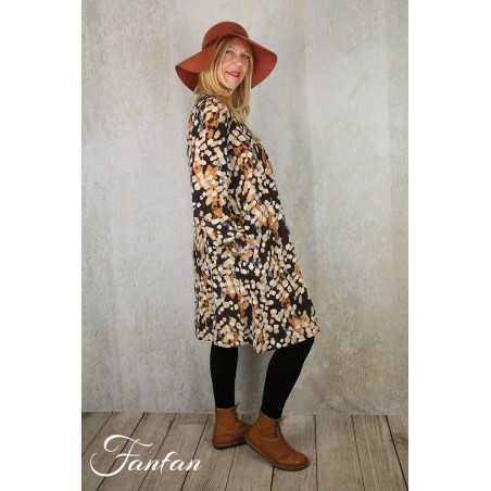 Ivko Robe motif pois 222744 Almond b