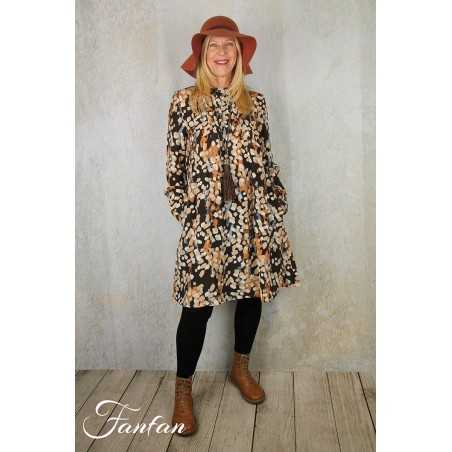 Ivko Robe motif pois 222744 Almond a