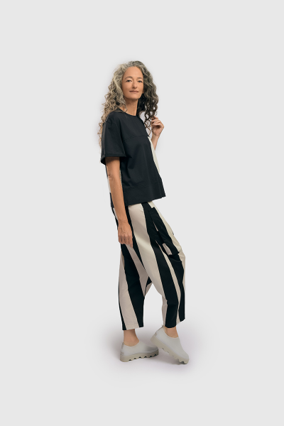 Urban by Alembika Pantalon UP330 Rayures Noir et Blanc