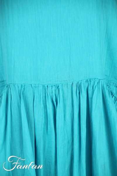 Grizas Robe coton et soie 91646-S302 turquoise