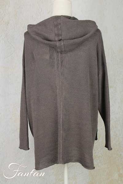 Grizas Veste à capuche en maille lin 61041-BL154 gris