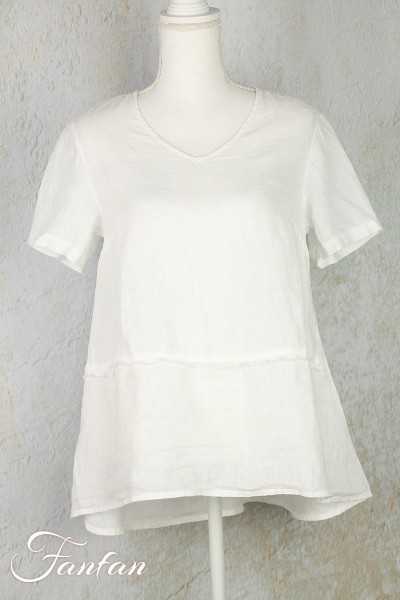 Grizas Blouse en lin 52453-L21 blanc