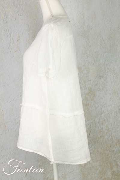 Grizas Blouse en lin 52453-L21 blanc