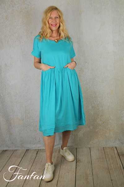 Grizas Robe coton et soie 91646-S302 turquoise