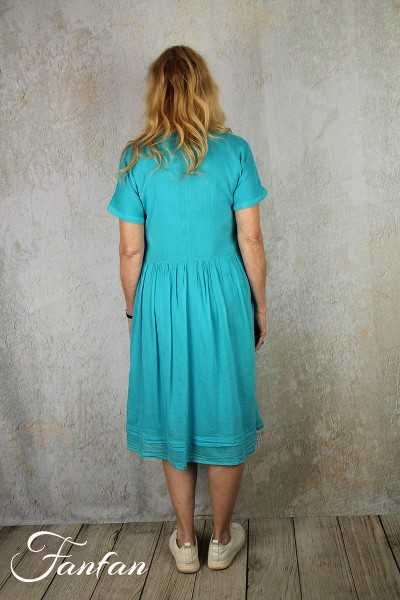 Grizas Robe coton et soie 91646-S302 turquoise