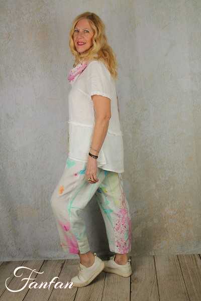 Grizas Blouse en lin 52453-L21 blanc