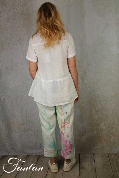 Grizas Blouse en lin 52453-L21 blanc