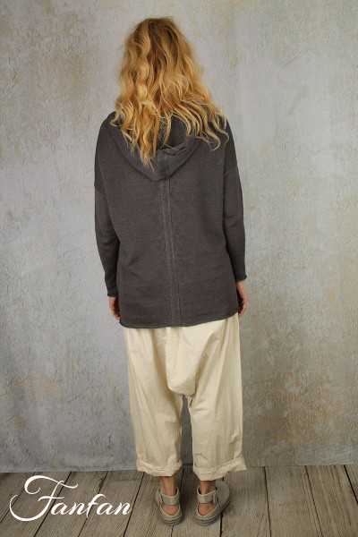 Grizas Veste à capuche en maille lin 61041-BL154 gris
