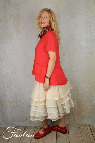 Grizas Blouse en lin 52453-L21 rouge