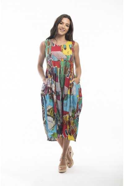 Orientique Naturally Robe Burano en coton organique 2158 Print