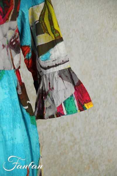 Orientique Naturally Robe Burano en coton organique 2160 Print