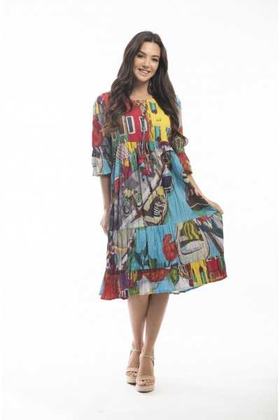 Orientique Naturally Robe Burano en coton organique 2160 Print